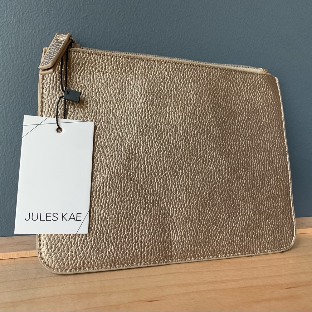 Jules Kae Pouch, NWT, gold metallic